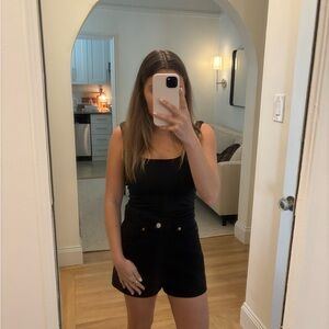 Re/Done Black Jean Shorts